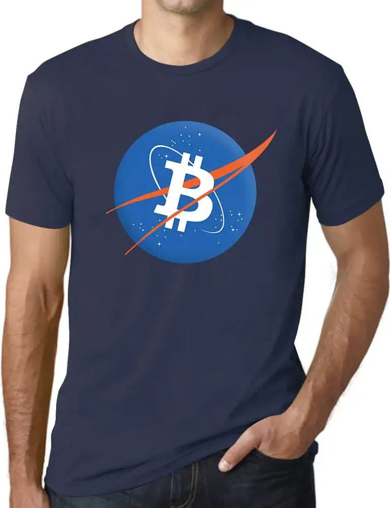 Herren Grafik T-Shirt Bitcoin btc nasa Stil – Bitcoin Btc Nasa Style – Öko-Verantwortlich Vintage Jahrgang Kurzarm Lustige Druck Geburtstag Ge...