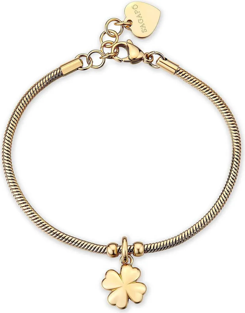 Gourmette femme avec breloques dorées Sagapò Gold Click collection