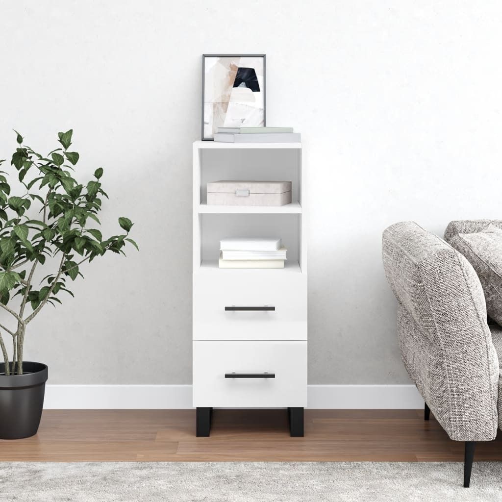 "2026 MODERNE"Sideboard/Kommode - elegantes Design - Buffetschrank - Hochglanz-Weiß 34,5x34x90cm Holzwerkstoff NEU345531 - Kommoden