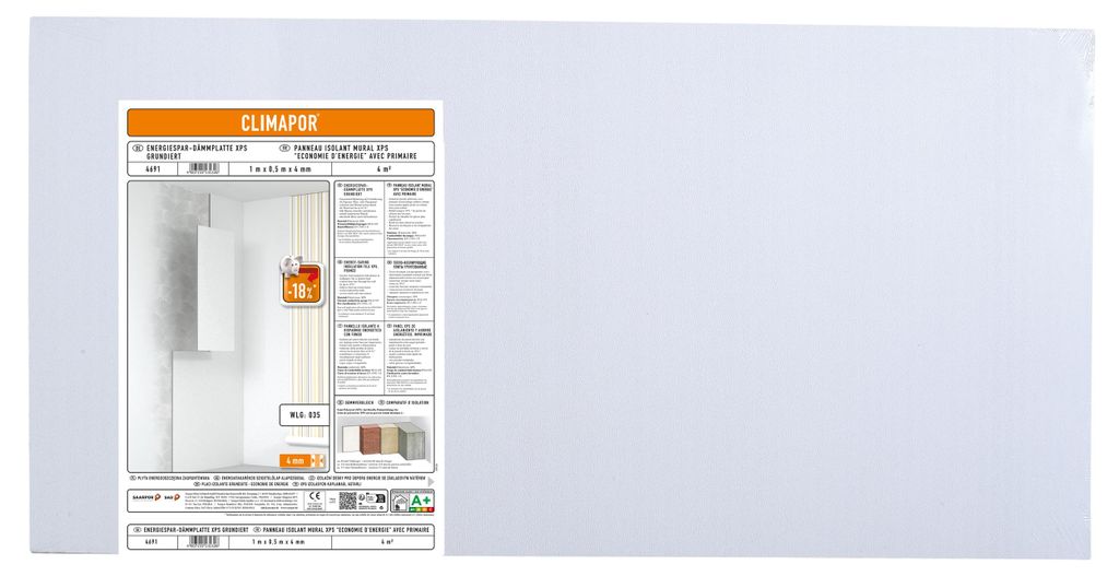 Climapor Energiespar-Dämmplatte grundiert 4 mm - 6 Pack (= Produktbild 