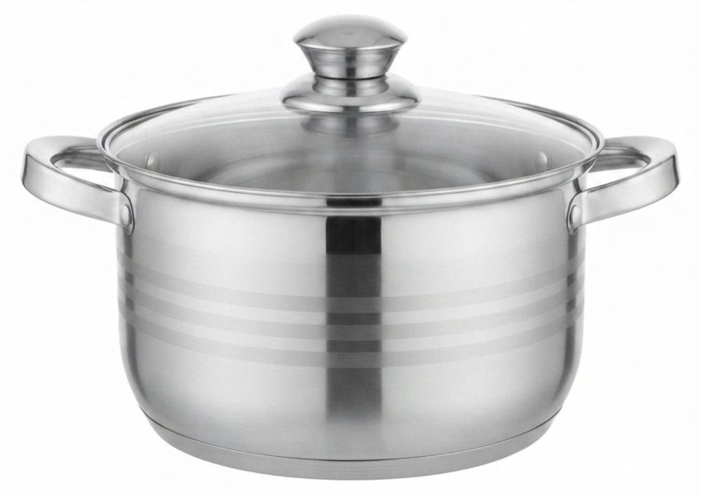 Edelstahl Kochtopf 4 L mit Glasdeckel - Suppentopf 20 cm Produktbild 
