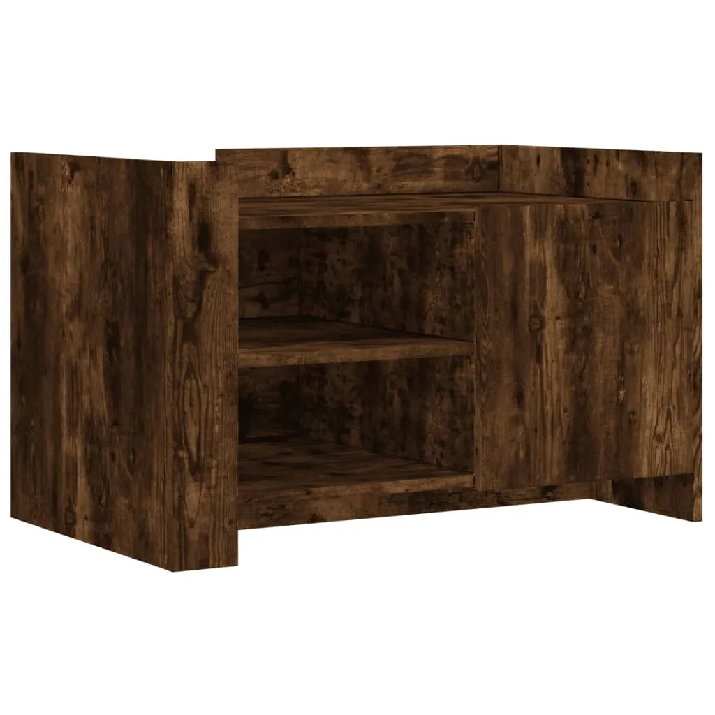 SYFAX™ Tavolino da Salotto Rovere Fumo 80x50x50cm in Legno Multistrato