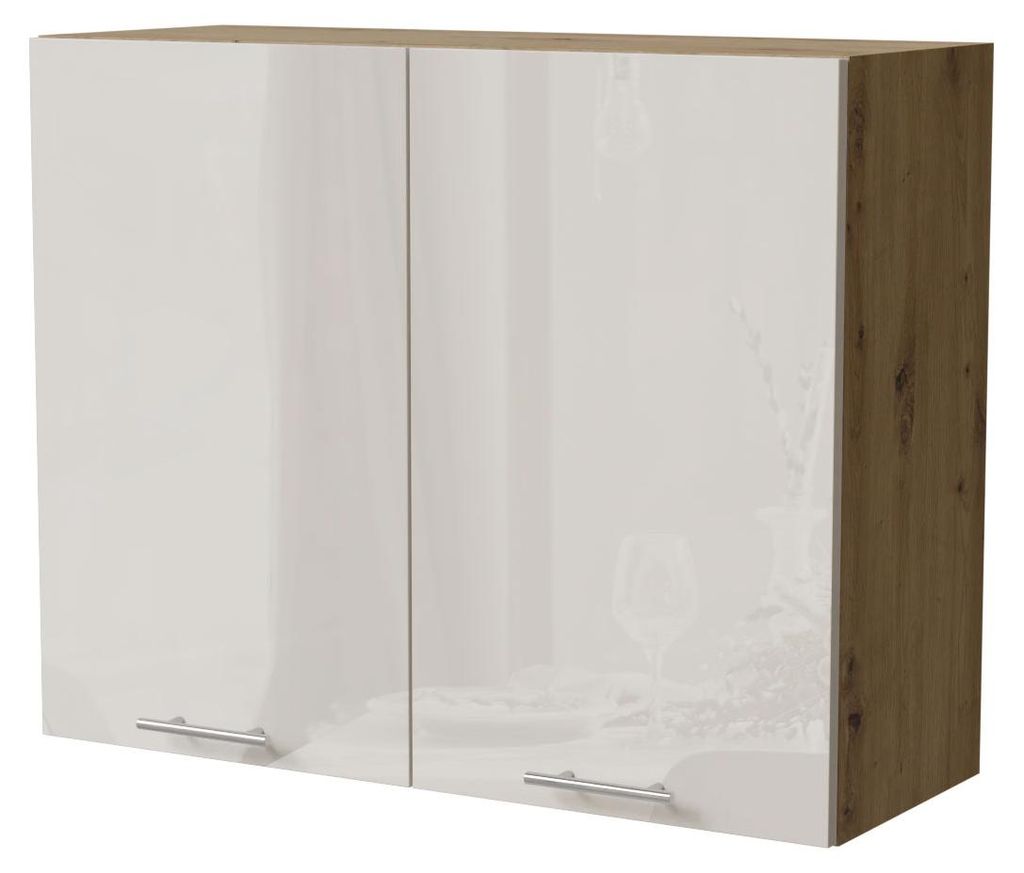 Küchenhängeschrank BRERRA 90x72cm 2-türig lackiert Farbe wählbar BR-W3/90 RAL 9001 creme Hochglanz eiche artisan