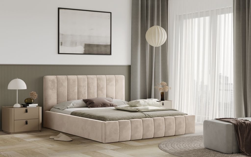 Postel RIMINI 180x200 béžová s úložným prostorem Obrázek produktu 
