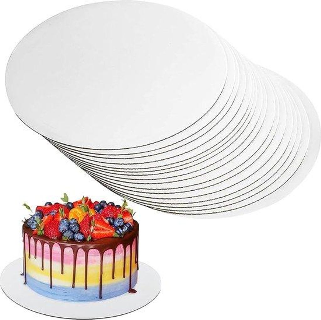 Weißer Teller für Torte und Gebäck, 30 cm, 40 Stück, Premium-Tortenplatte