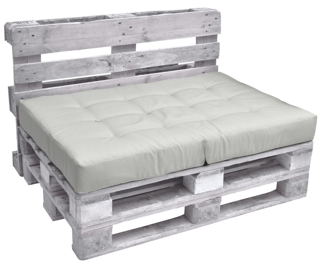 Beautissu Palettenkissen Outdoor Sitzkissen ECO Elements, 120x80cm, Hellgrau