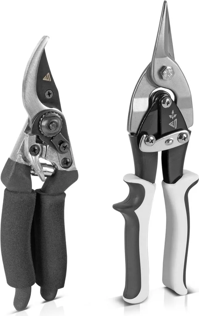STAHLWERK Set 2 in 1: Cesoie per Metallo e Giardino Altissima Qualità