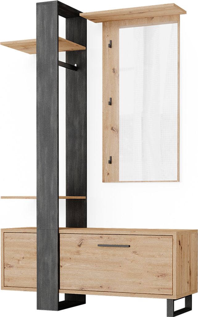 Garderobe Vicco Porto Braun 120 x 192 cm, Model 38169 Produktbild 
