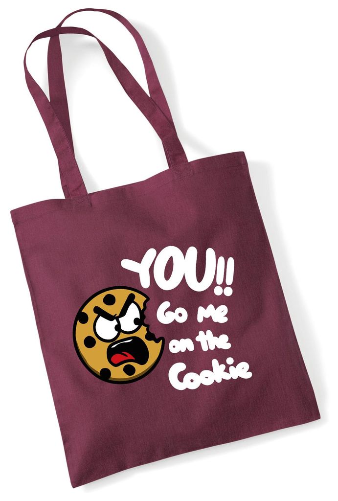 Huuraa Jutebeutel You go me on the Cookie Keks 10 Liter Burgundy Baumwolle Tasche Geschenkidee