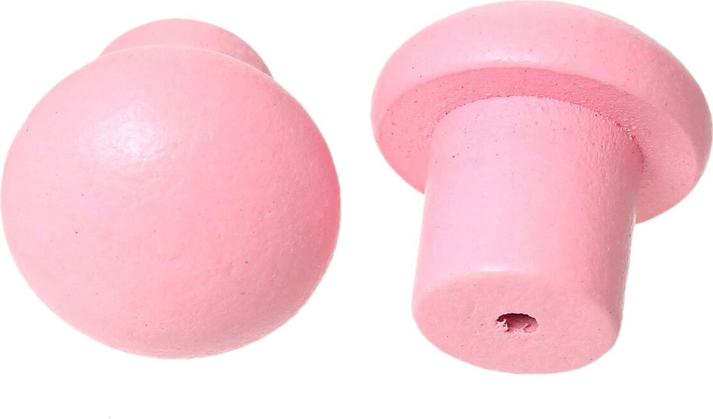 5 Möbelgriffe, Griffe für Schublädchen und Türen 20x20mm Holz, rosa