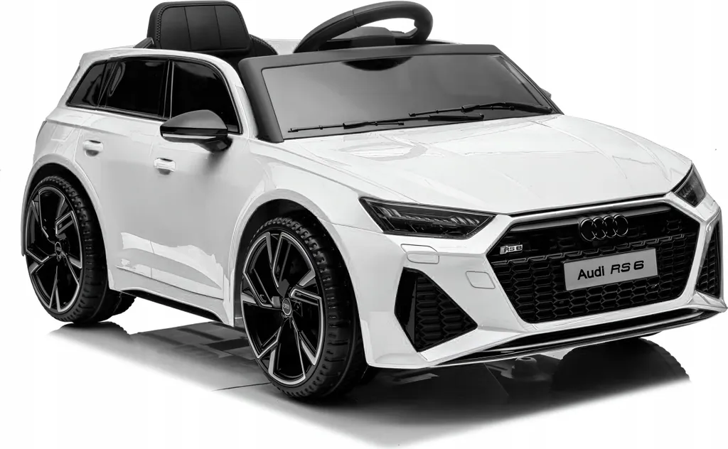 Jouet de Conduite Audi RS 6 Électrique Blanc pour Sorties en Famille 12V