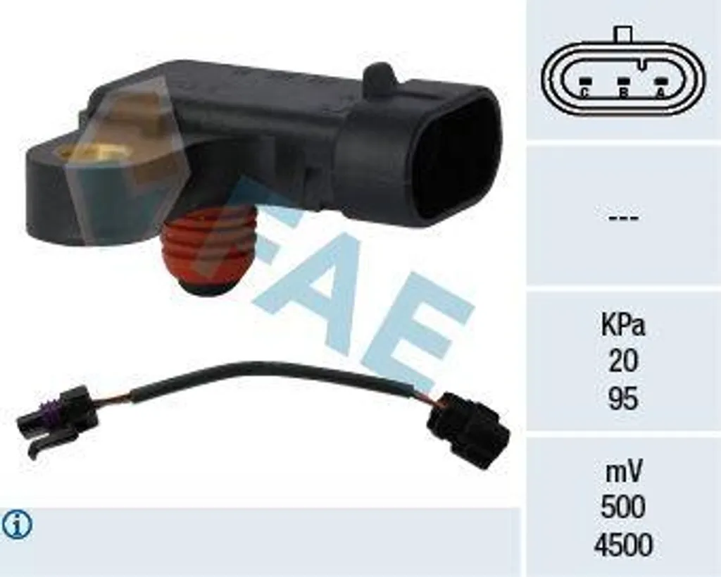 Ricambio Sensore Pressione FAE 15122 | Compatibile OE 25184081 Cruze Antara