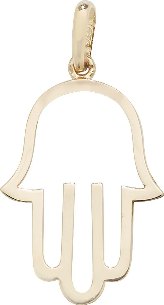 Pendentif Hamsa Femme en Or 375/1000 TRS10757 - Bijou Main de Fatma