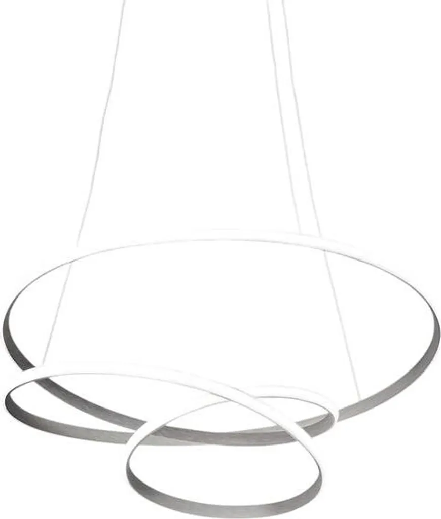 Suspension LED Diva 39W dimmable en aluminium titane - Anneaux 50cm