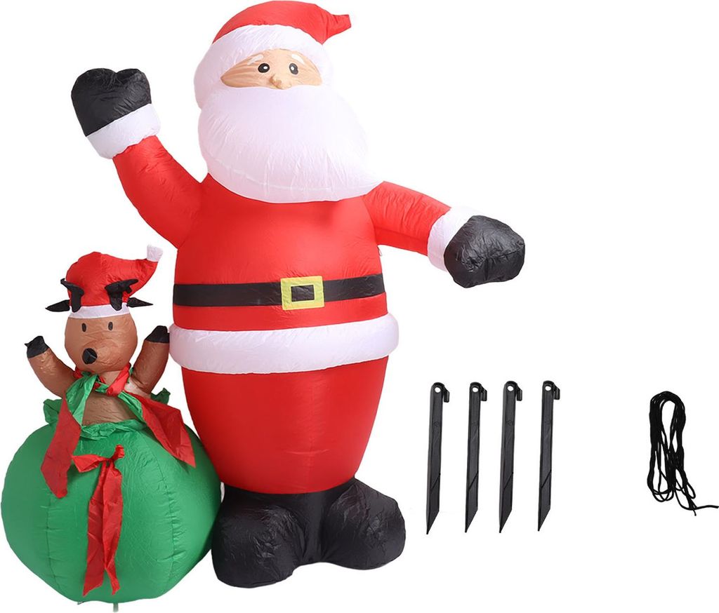 Weihnachten aufblasbares Dekor 6.2ft Santa und Hirsch IP44 WASGERFORTE LED LIGH LAND FAN YARD Dekorationen fr Festival EU Plug 220?240V