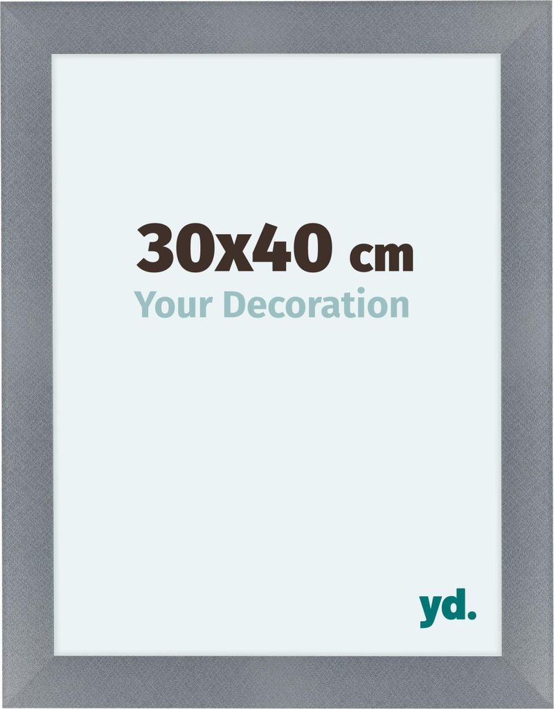 Bilderrahmen, 30x40 cm, Aluminium Gebürstet, MDF, Como