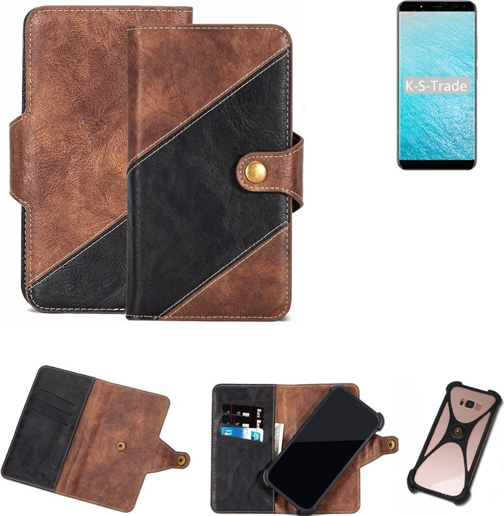 K-S-Trade Handy Hülle Schutz Hülle Schutzhülle Bookstyle Case kompatibel mit Ulefone Power 3S Handy Cover Hülle Schutztasche 1x