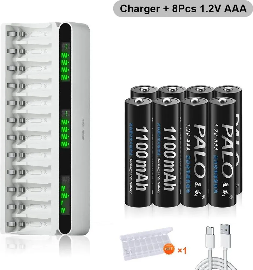 Batterie AAA Rechargeable 1100 mAh pour Jouets et Télécommande + Chargeur - 2