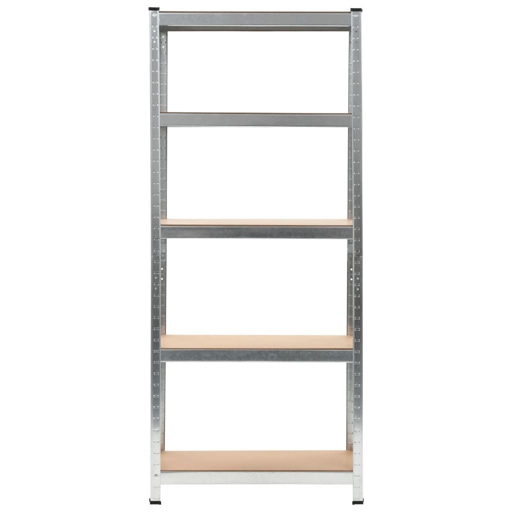 "SALE 2026"Lager- & Regalsysteme - Silber Lagerregale mit 5 Böden 3er-set Silbern Stahl & Holzwerkstoff Stabli Möbel9374099