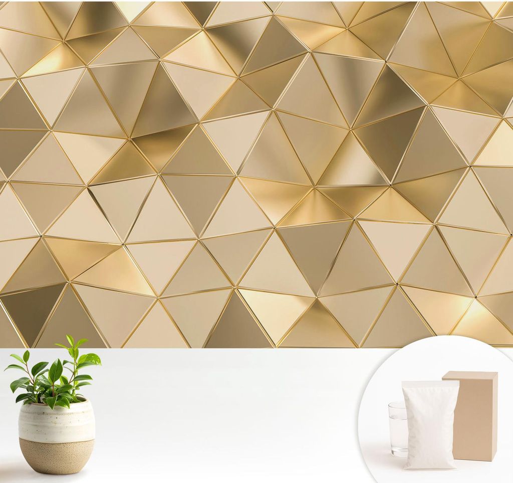 Fototapete - 104x70 cm - Tapete - Wandtapete - Wandbilder - Dekofolie - Tapete Folie - Wand - Dekoration - Wohnzimmer - Dreiecksmuster