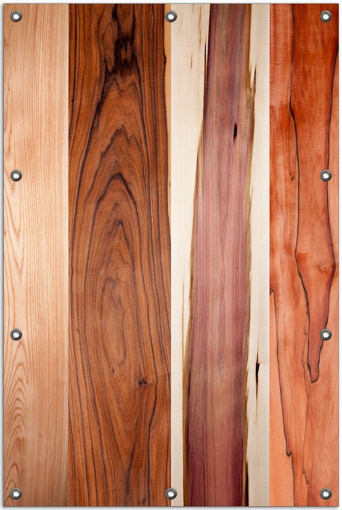 Wallario Outdoor-Poster für Garten oder Balkon, Motiv Holzmuster - Oberfläche mit Holzmaserung VIII, in ca. 80 x 120 cm