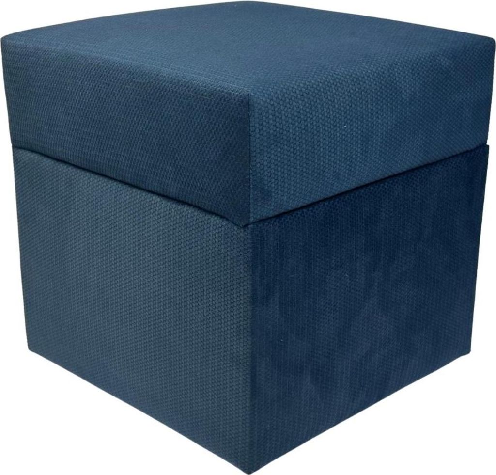 Pufa otwierana kwadratowa MAKALU 40x40 cm delikatny plusz z Zdjęcie produktu 