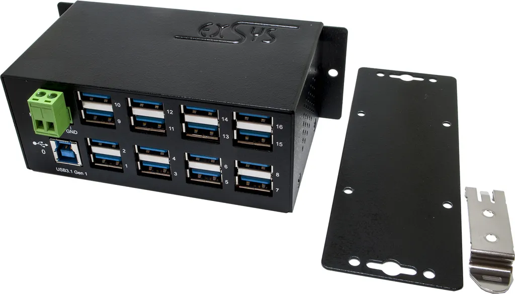 Hub USB Industriel Stable EXSYS EX-1113HMS contre les Déconnexions 24V