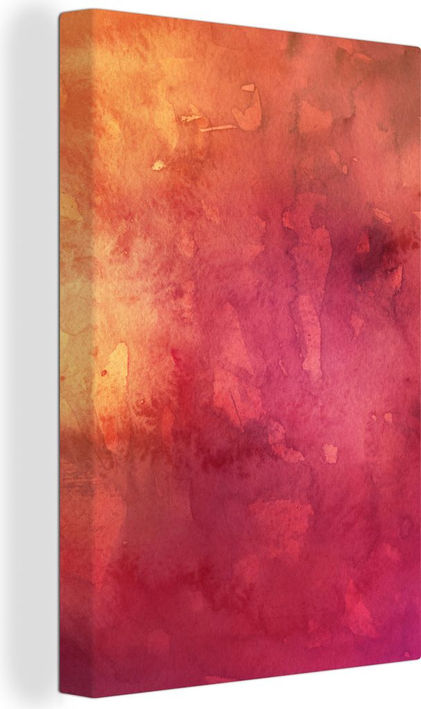 OneMillionCanvasses - Leinwandbilder - 90x140 cm, Aquarell - Gelb - Orange - Rot, Wandbilder Kunstdruck Wanddekoration - Foto auf Leinwand - Gem...