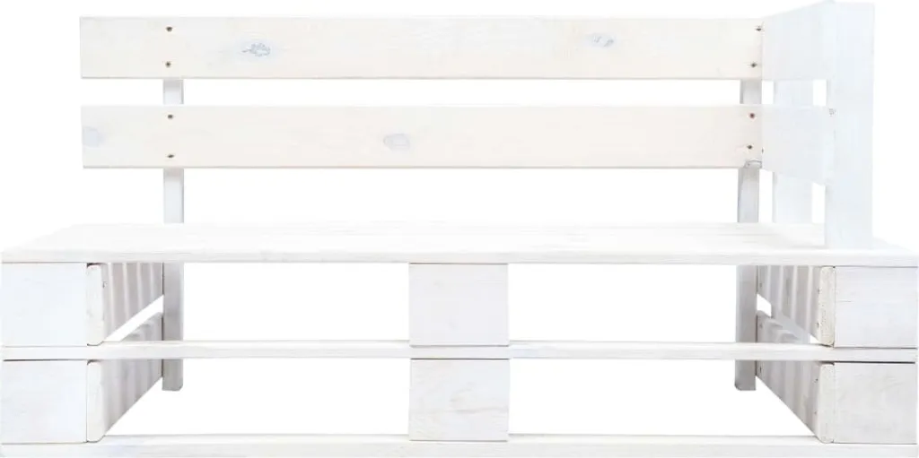 Panchina Angolare Pallet Legno Bianco SYFAX - Outdoor Design 55cm