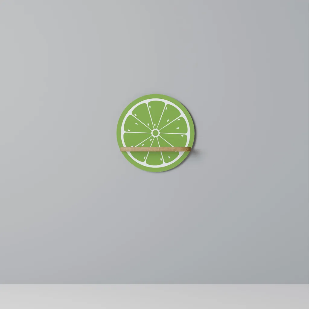 Étagère citron vert finition mate - Support rond multi-niveaux en métal
