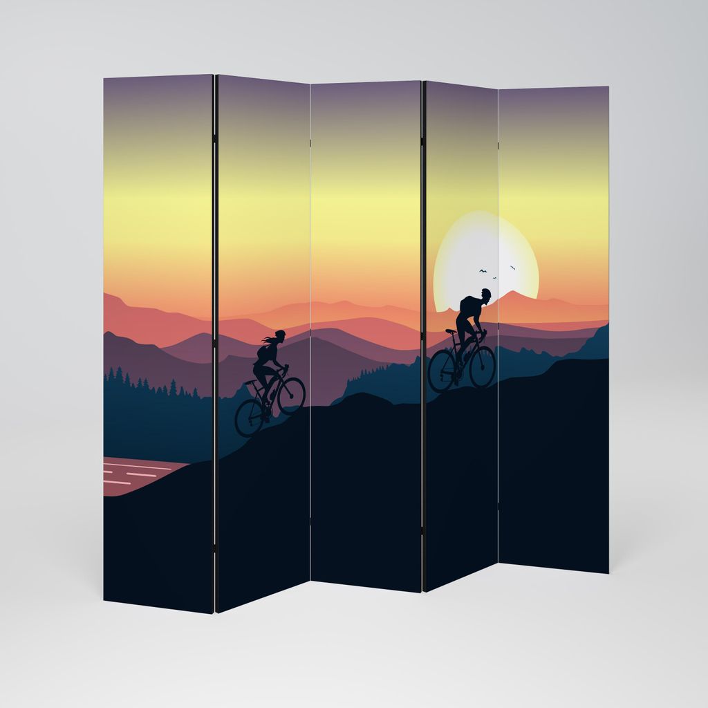 SpaceRebels Paravent Raumteiler - 5-teilig Raumtrenner, Druck 1-Seite - Raumtrenner - Trennwand Wohnung - Room Divider - Spanische Wand Deko Modern...