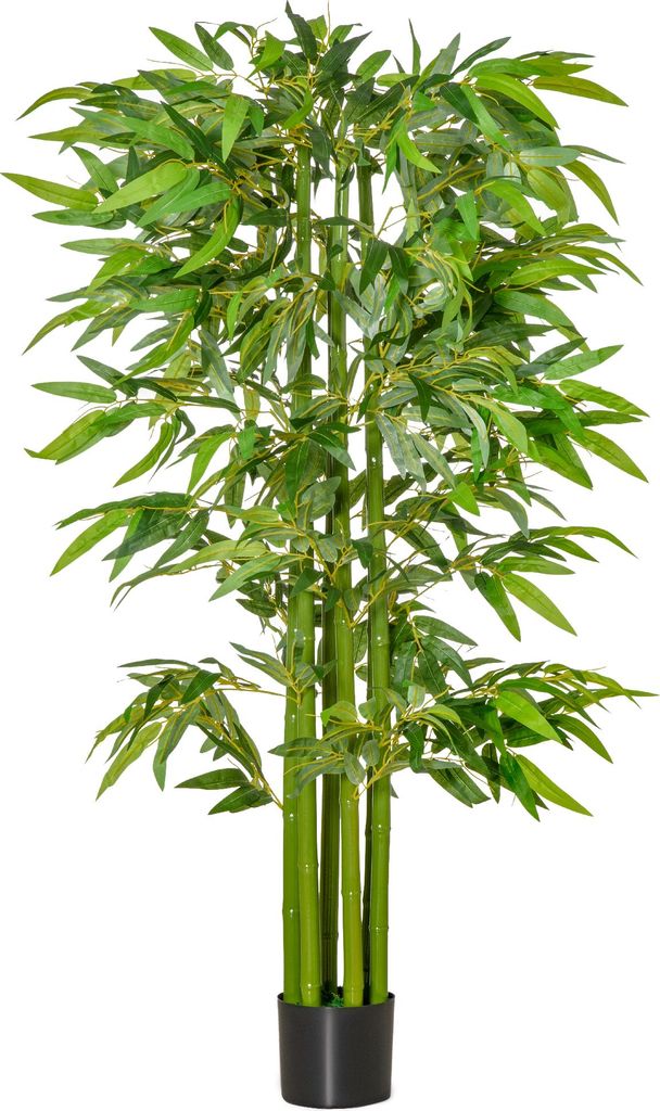 HOMCOM künstliche Pflanzen groß 160 cm Bambus Kunstpflanze im Topf Büropflanze