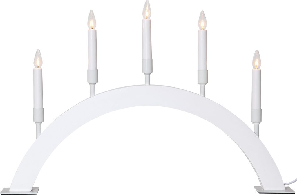 Lichterbogen ,Vind, 5-flammig, Materialmix, weiß
