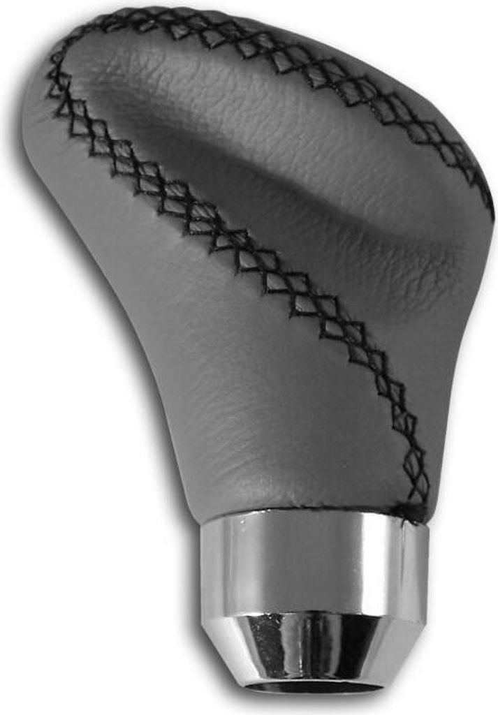 Alu Schaltknauf Leder grau schwarze Nähte universal für viele VW Modelle o. RGA