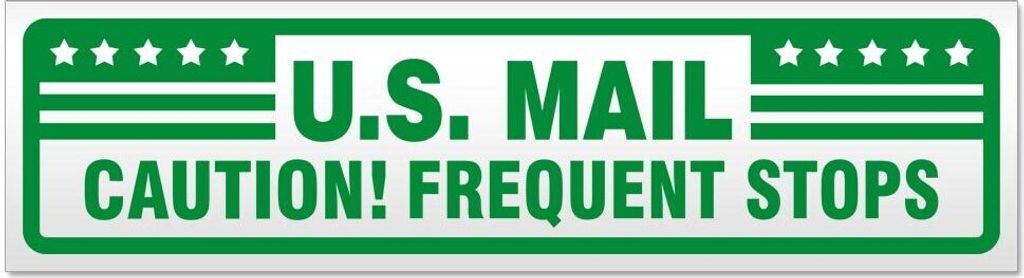 Kiwistar U.S. Mail Frequent Stops Magnetschild Schild magnetisch - 60cm Grün - Magnetfolie für Auto PKW Kfz