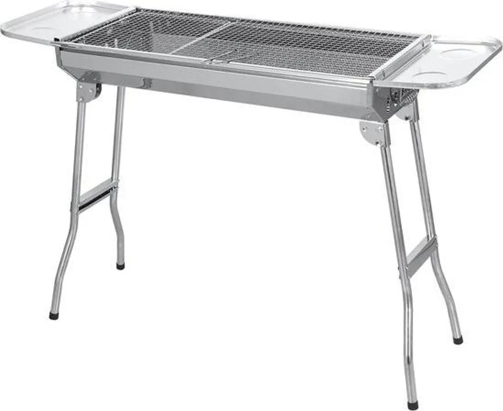 Barbecue inox pliable avec support de cuisson large 74cm amovible
