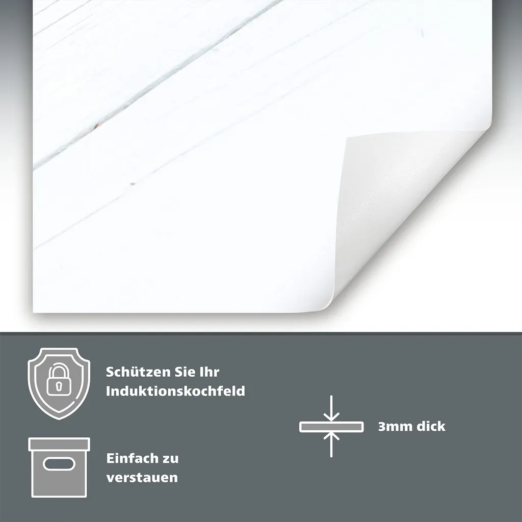 Copri Piano Induzione 90x52 DarHaus - Tappetino Design Legno Bianco - 5