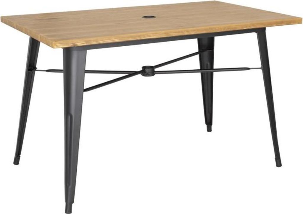 Bolero Kompletter Outdoor Tisch 120X76X76Cm Helles Holz