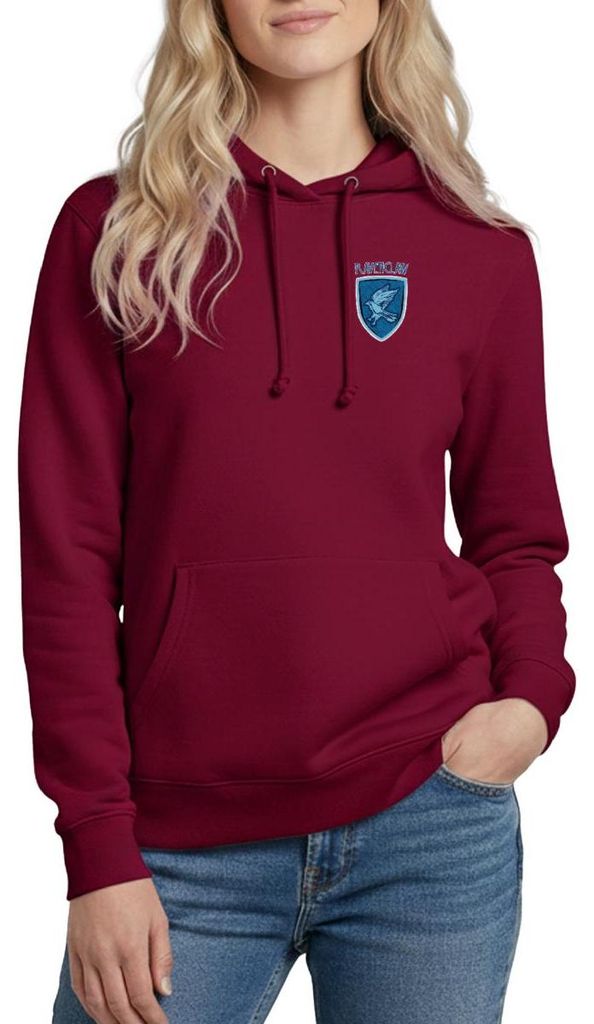 Spreadshirt Harry Potter Ravenclaw kleines Logo Damen Hoodie, XL, Bordeaux