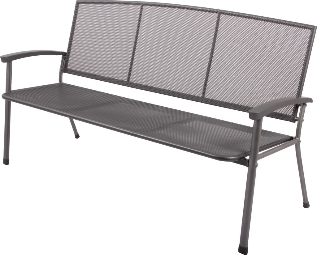 Gartenbank Bank 3 Sitzer aus Metall Grau Produktbild 