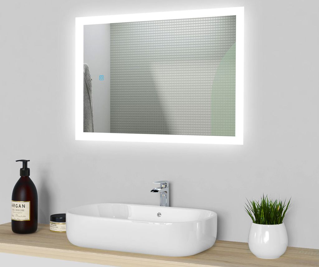 LED Badspiegel Badezimmerspiegel 80x60 mit Beleuchtung Produktbild 