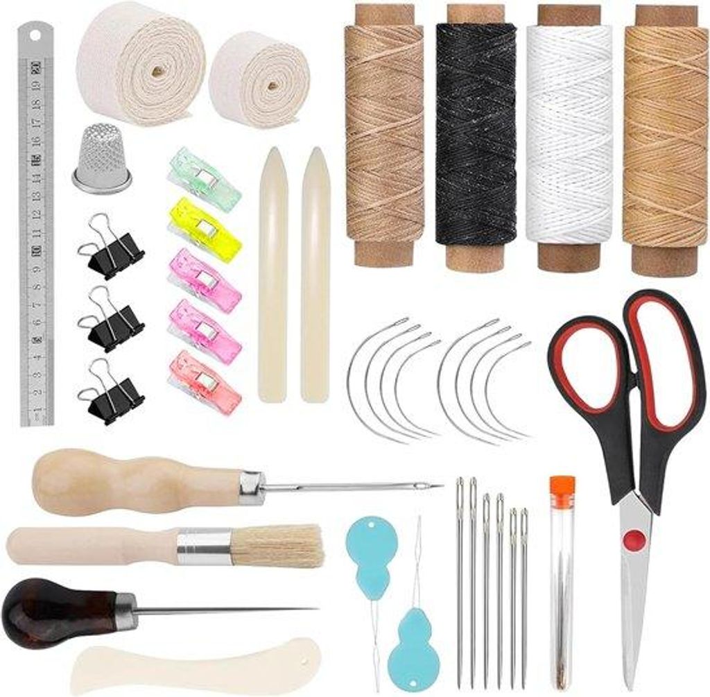 41-teilig Buchbinderset - Buchbindeset mit Klebeband - Vouwen - Wachsdraht - Bohrer für Anfänger