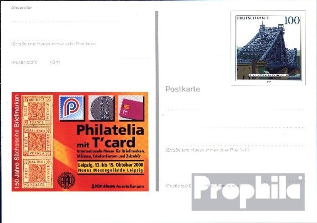 Belege Ganzsachen BRD (BR.Deutschland) 2000 PSo72 Amtliche Sonderpostkarte un Blaues Wunder Dresden