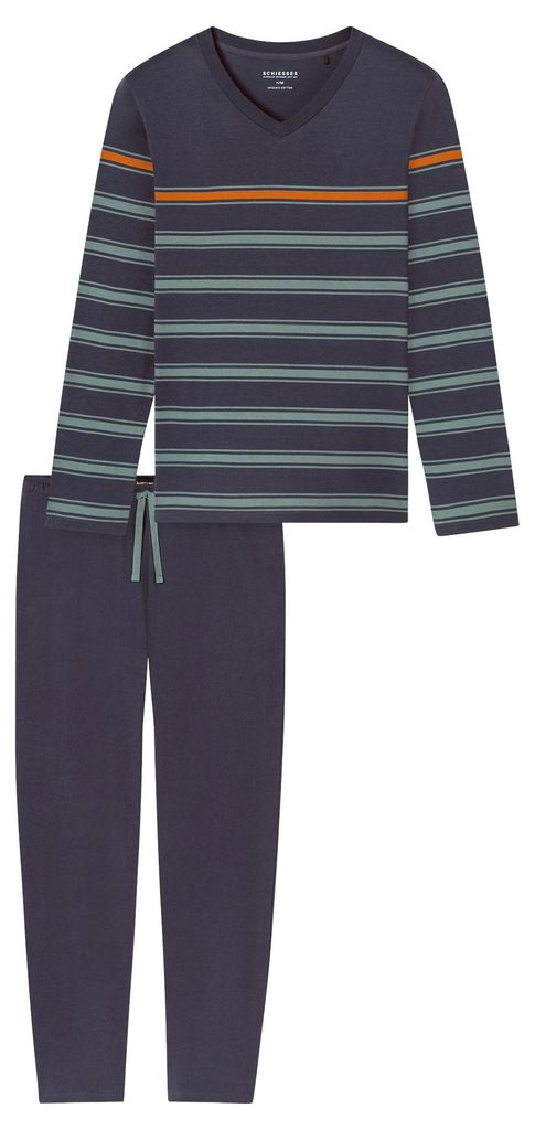 Schiesser Herren Pyjama Casual Nightwear - graphit - Größe 48