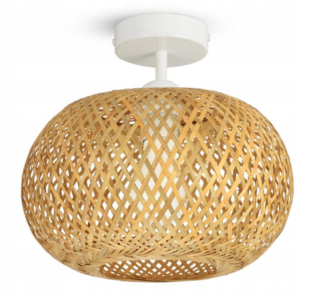 Luxolar Deckenleuchte BOHO E27 LED 60 W Natural Bambus E27 LED – Deckenlampe für Wohnzimmer, Küchen