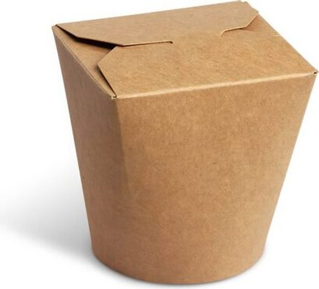 50x Food Box Take Away Box 100x88x95mm 750ml Kraftpapier beschichtet braun