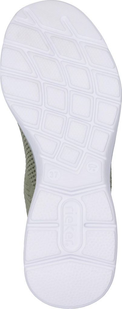Rieker Damen Sneaker Textil Memosoft Weite G rutschfest bequem Gummizug M5072, Größe:37 EU, Farbe:Grün