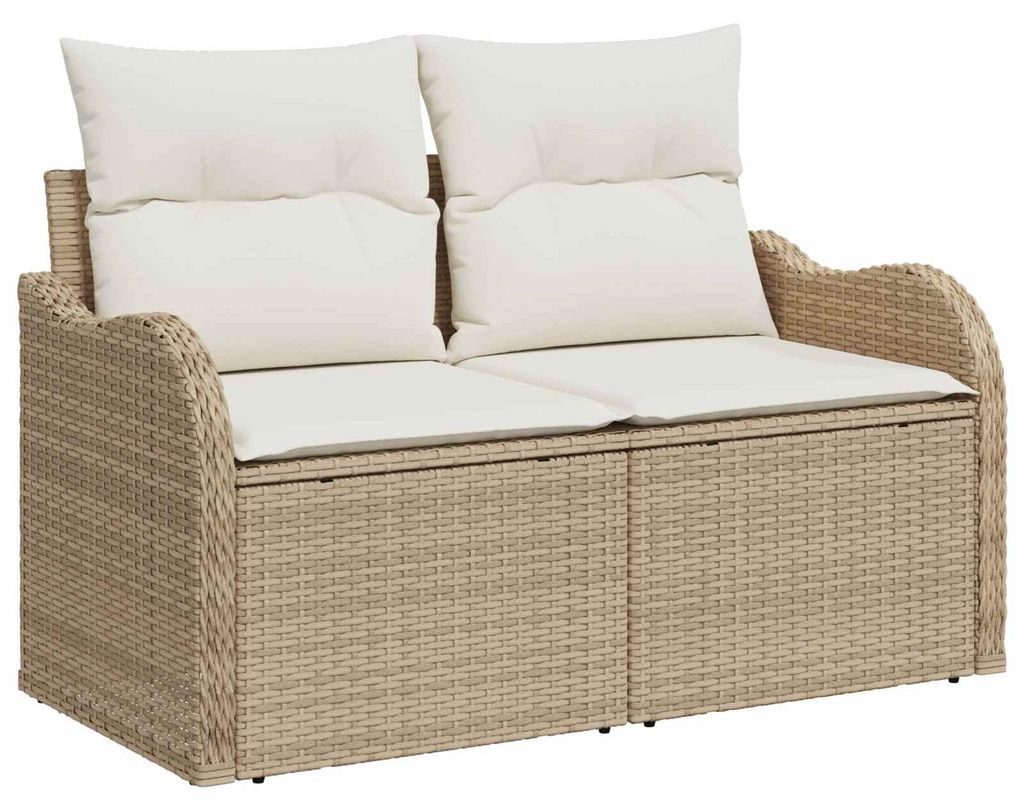 vidaXL Gartensofa mit Kissen Beige 121 x 62 x 69cm Produktbild 