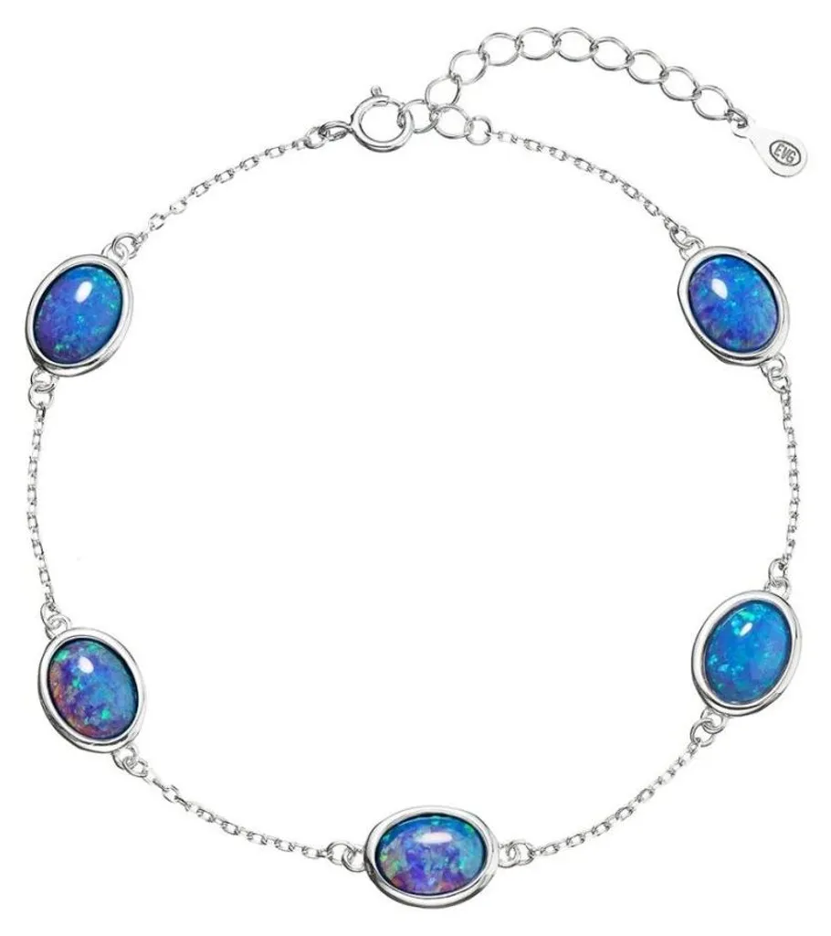 Bracelet en argent 925 et opales bleues synthétiques - Modèle 13030.3