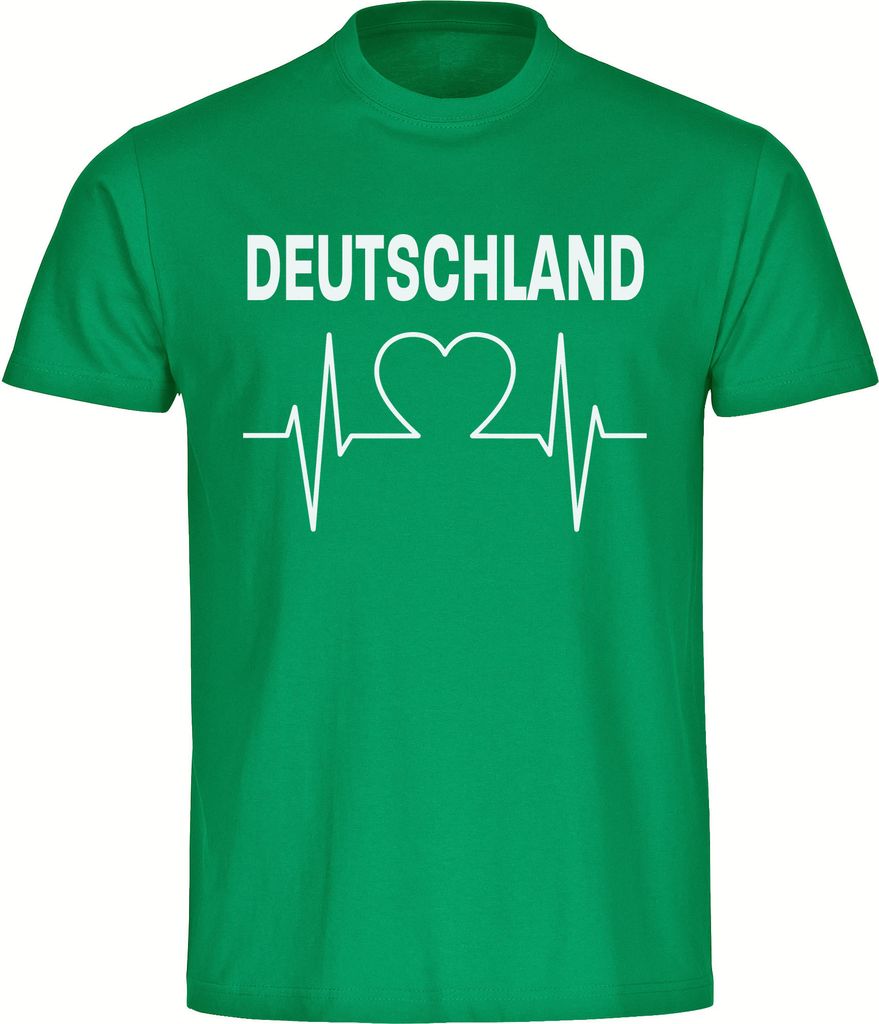 multifanshop Kinder T-Shirt - Deutschland - Herzschlag, grün, Größe 176